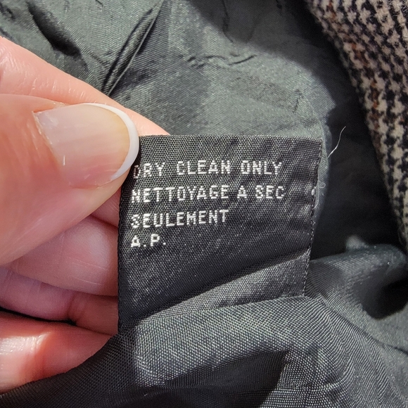 Sasson Vintage 90s Wool Blend Women's Blazer Glen Check Double Breasted Size 6 - Picture 9 of 11